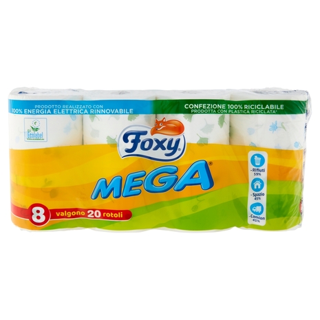 Foxy Mega carta igienica 2 veli 8 maxi rotoli
